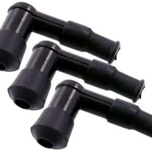 Zündkerzenstecker Set 90 Grad schwarz lang 3 Stück Kit, Satz, kompatibel für Aprilia, Piaggio, Gilera, Peugeot, Kymco, Roller Motorrad, Quad, ATV, uni Bestseller
