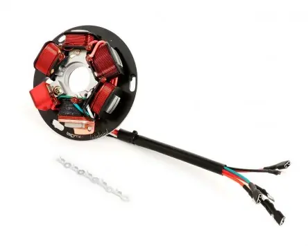 Zertifiziert Umrüstkit Grundplatte, Lichtmaschine HP V2.5 Silikon 7 Kabel mit Batterie BGM PRO kompatibel für Vespa PX alt 1982 - 1984