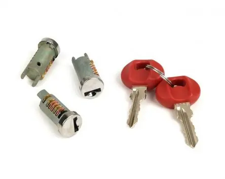 Schliesszylinder-Set OEM QUALITÄT, 3-teilig kompatibel für Vespa PX80-200 Lusso (1984-), PK S, XL, T5, Cosa FL, Piaggio Storm, Free, NRG, NTT, Sfera, Ausverkauf
