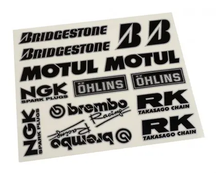 Garantierte Lieferung Aufklebersatz Sponsorkit ca. 2x24cm, Bridgestone, Motul, NG
