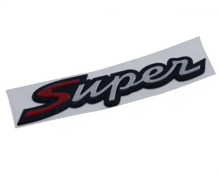 Schriftzug Aufkleber Sticker für Heck Super schwarz/chrom/ Finale Aktion