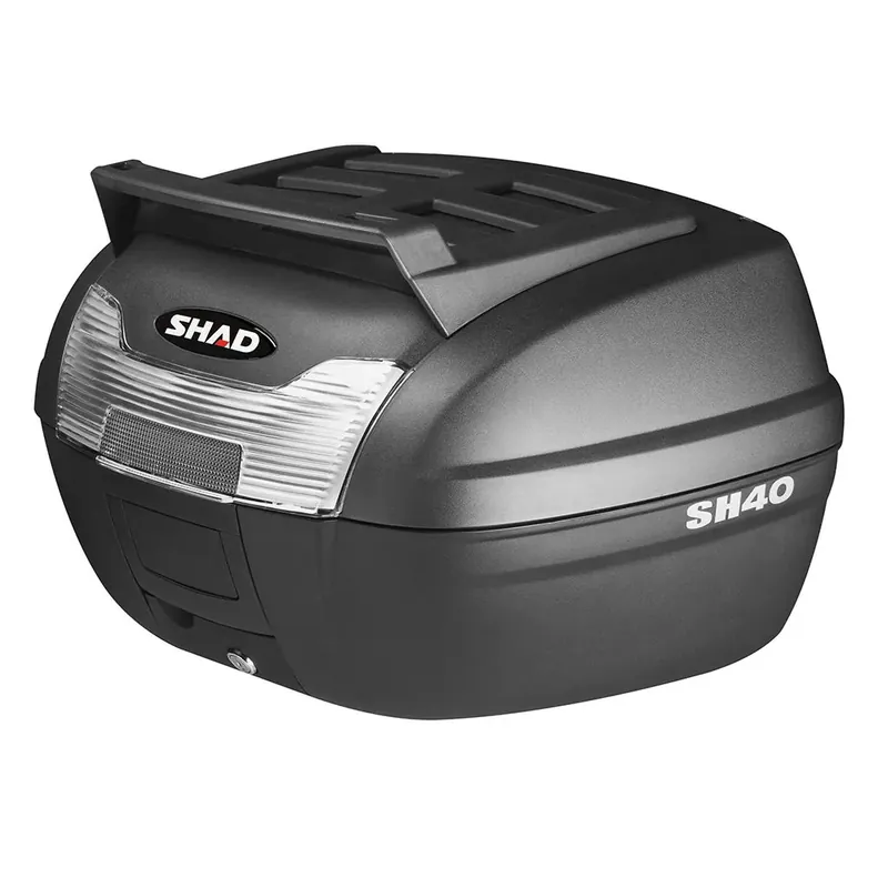 SHAD Topcase SH40 Cargo schwarz mit weißem Reflektor inklusive Trägerplatte Knallerangebot
