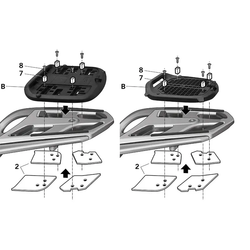 Neuheit SHAD Gepäckträger Halteplatten Haltebleche