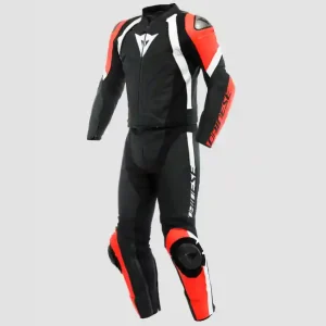 Dainese Lederkombi AVRO 4 LEATHER 2PCS Schwarz/Fluo-Rot/Weiß Gr. 50 Angebot
