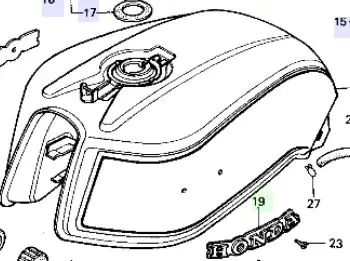 Bestseller Honda Original KRAFTSTOFFTANK R-107C-U CB750K