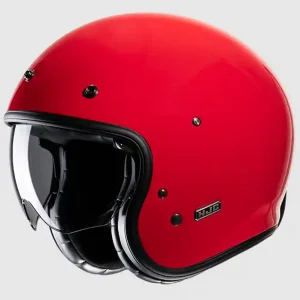 HJC V31 Solid Rot Retro Jethelm mit Sonnenblende Kracherpreis