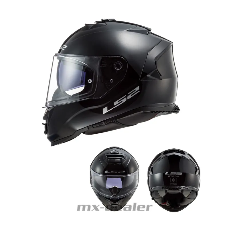 LS2 FF 800 Storm Solid Hochglanz Gloss Black Schwarz Motorrad Helm Integralhelm Biker Meistverkauft