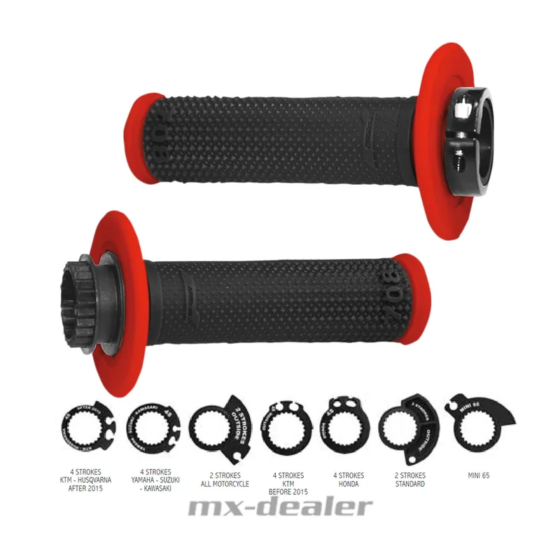 Neue Kollektion Lock On Griffe Griffgummis Schraubgriffe MX Enduro Progrip 708 SCS Rot Motocross 2T 4T