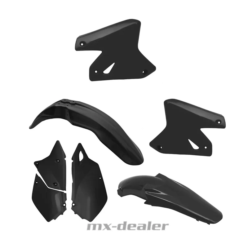 Racetech Plastik Komplett Kit Satz Teile Suzuki Schwarz DRZ 400 2000 bis 2009 Finale Aktion