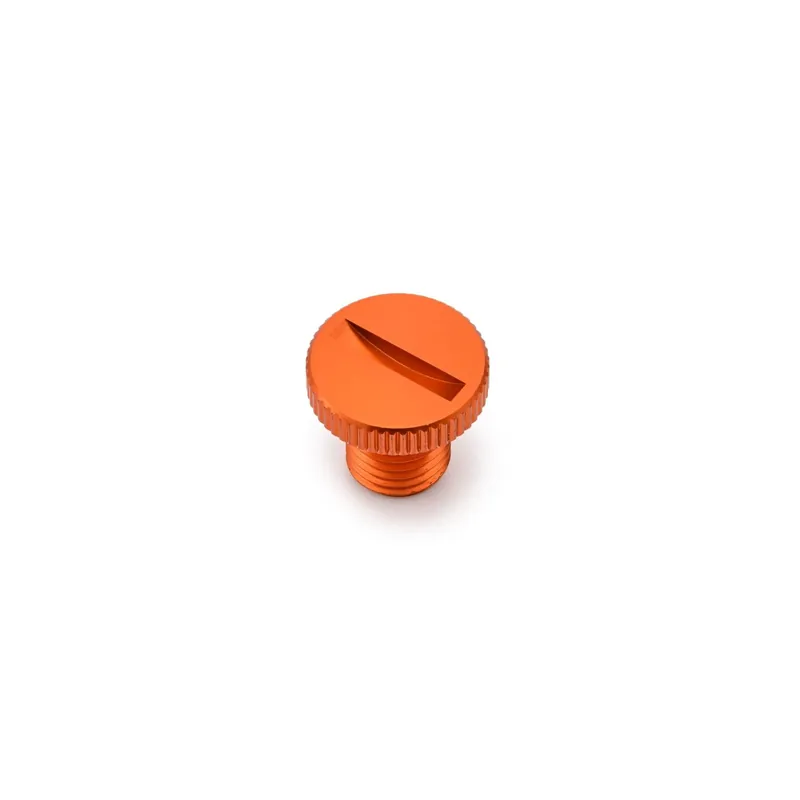 DAYTONA Abdeckschraube Alu CNC orange eloxiert f. Spiegelgewinde M10 x P1.25 Rechtsgewinde Neuheit
