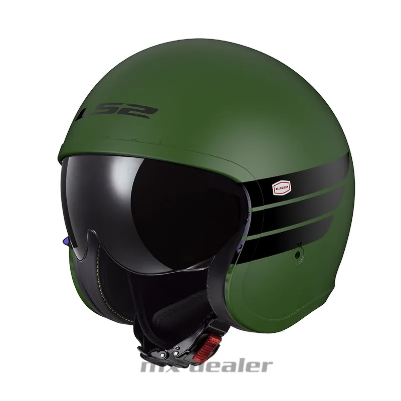 Direkt Vom Hersteller LS2 OF599 Spitfire II Retro Military Green Motorrad Helm Jethelm Sonnenblende Urban M (57-58cm)