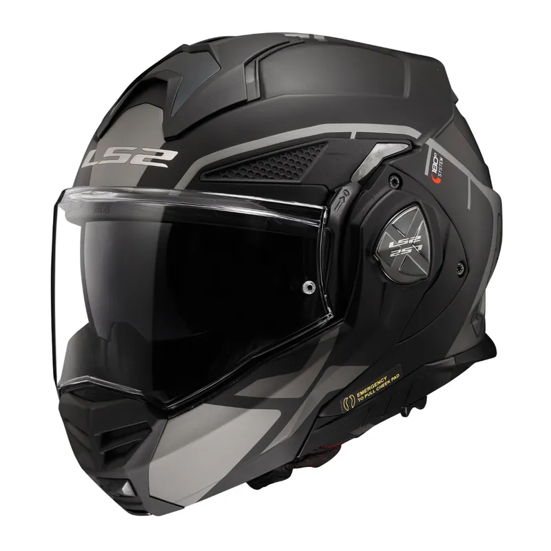 Neu Im Sortiment LS2 FF901 Advant X Metryk Matt Titanium Klapphelm Motorrad Helm + dunkles Visier XL (61-62cm)