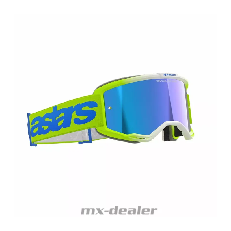 Alpinestars MX Brille Vision 5 Blaze Gelb Blau verspiegelt Motocross Enduro Cross Wochenendangebot