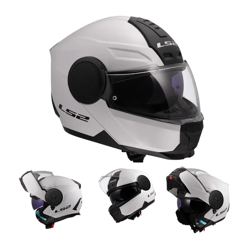 Angebot LS2 FF902 Scope II Klapphelm Motorrad Helm Solid Gloss Weiß Tourenhelm Urban XXL (63-64cm)