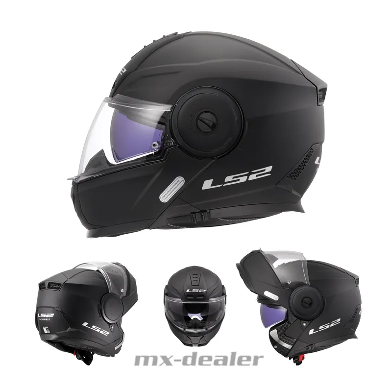 LS2 FF902 Scope II Klapphelm Motorrad Helm Solid Matt Schwarz Tourenhelm Urban XL (61-62cm) Top-Angebot