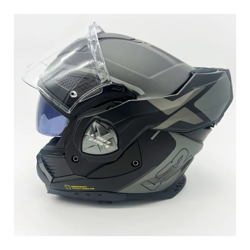 Top-Preis LS2 FF901 Advant X Metryk Titanium Matt Klapphelm Motorrad Helm + dunkles Visier L (59-60cm)