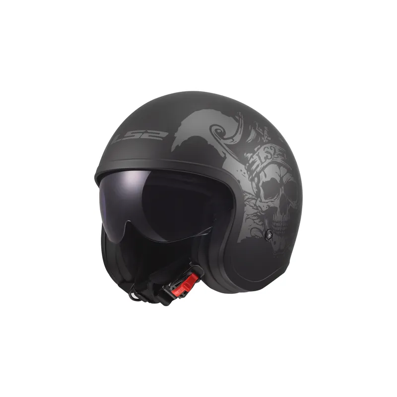 Beliebt LS2 OF599 Spitfire II Willy Schwarz Matt Motorrad Helm Jethelm Sonnenblende Urban L (59-60cm)