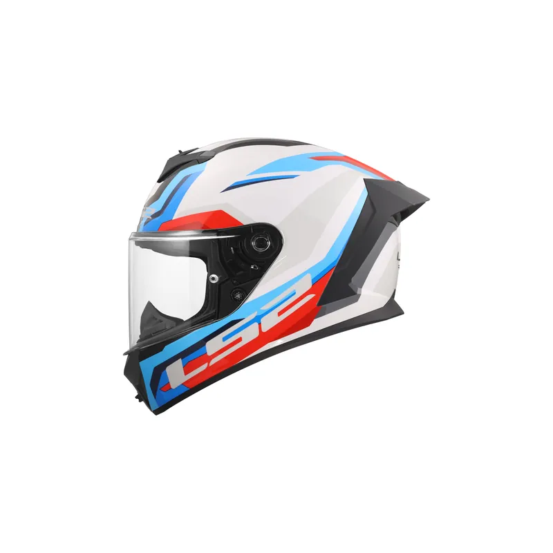 Highlight LS2 Motorradhelm Rapid III Hyper Weiß Blau Rot FF820 Integralhelm Race XXL (63-64cm)