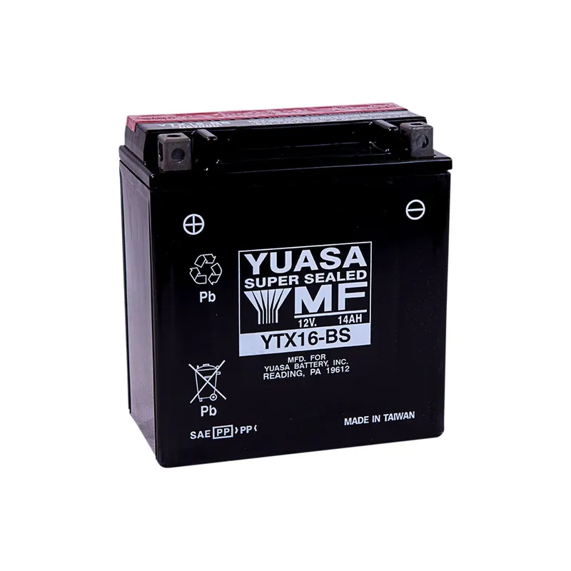 Expressversand Yuasa Motorradbatterie 12V YTX16-BS 14AH 230A AGM wartungsfrei m. Säurepack
