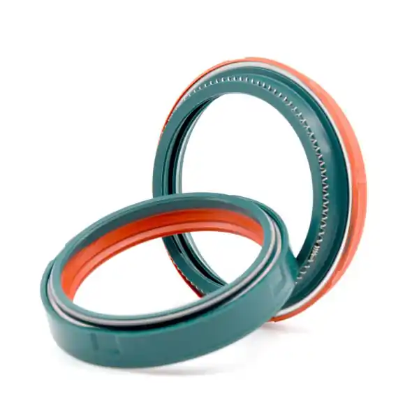 Zertifiziert SKF Dual Compound Gabeldichtring Showa 49mm, 1x Gabeldichtring und 1x Staubkappe