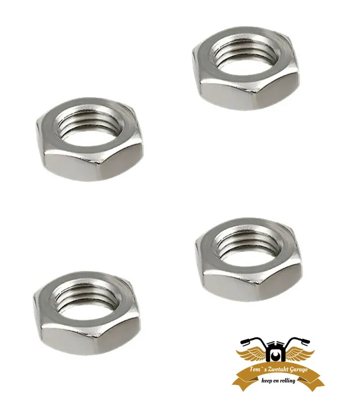 Aktuell 4 x M6 Mofa Moped Flachmutter sechskant Mutter flach Edelstahl DIN 439 V2A