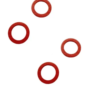 4 x Fiber Ring 4,5 x 8,0 x 1 mm Flach Fiberring Dichtung Faserring Mofa Moped Mokick rot Zertifiziert