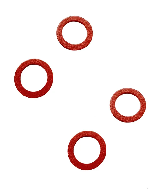 4 x Fiber Ring 4,5 x 8,0 x 1 mm Flach Fiberring Dichtung Faserring Mofa Moped Mokick rot Zertifiziert