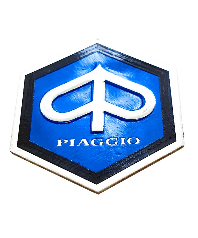 Geprüft Piaggio 3D Metallsticker selbstklebend sechseckig 30 x 26 mm A-Qualität