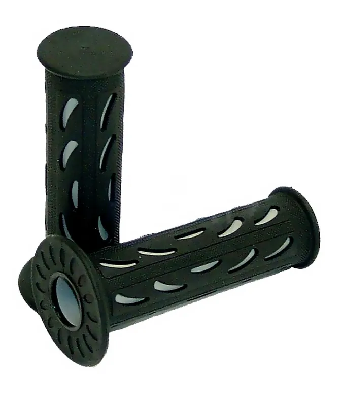 Aktuell Lenkergriffe Gummi/Silikon Griffe schwarz grau 22+24mm / 115 mm Mofa Moped