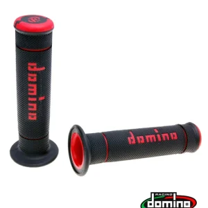 Lenkergriffe Domino Trial schwarz / rot 125mm Drehgasgriffe Griffe Schneller Versand