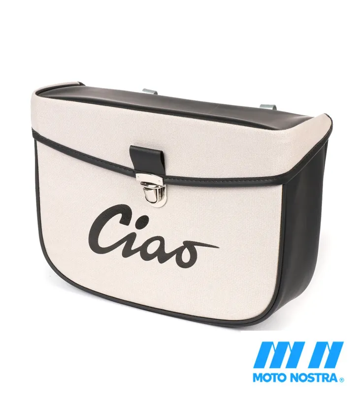 Satteltasche Piaggio Ciao grau / schwarz Moto Nostra 305 x 220 x 90 mm mit Halterung Saisonangebot